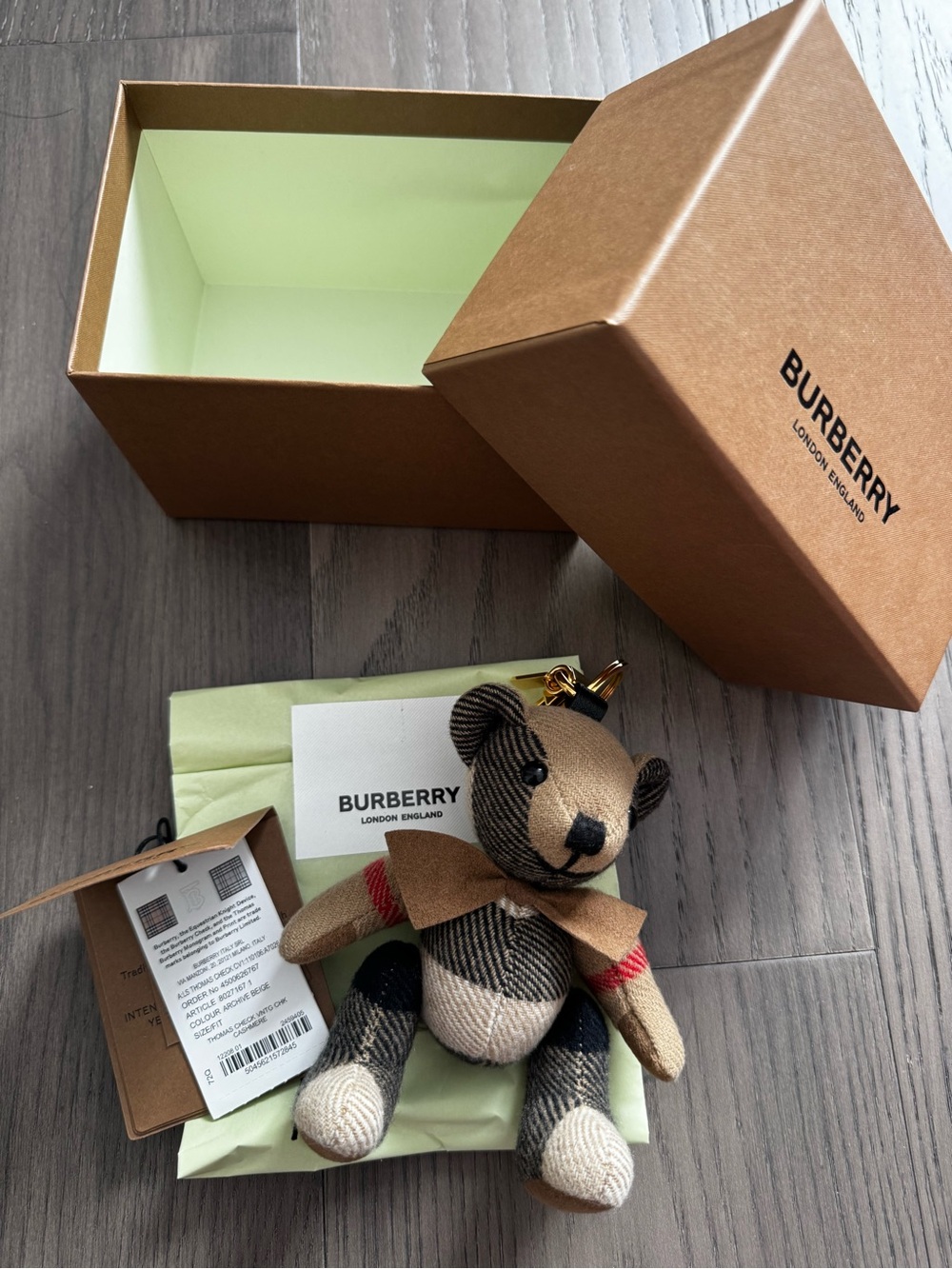 Burberry Beige & Brown Thomas Teddy Bear Key Charm